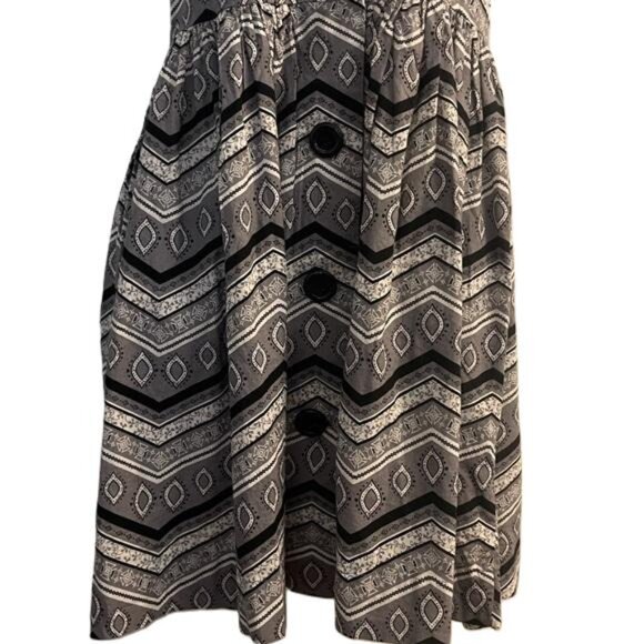 Derek Heart Black and Gray Bohemian Patterned Mini Dress, Small - Picture 3 of 5